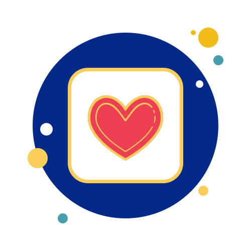 Cartoon love heart in box